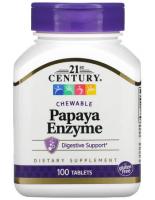 Фермент папайи (Papaya Enzyme) 21st Century, 100 жевательных таблеток