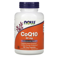 Кофермент Q10 (Q10 Coenzyme) 60 мг, NOW Foods, 180 вегетарианских капсул