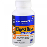 Дайджест Басик + Пробиотики (Digest Basic + Probiotics), Enzymedica, 90 капсул
