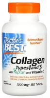 Collagen Type 1 & 3 (Коллаген типа 1 и 3 с Peptan и витамином C) Доктор’с Бест,180 таблеток
