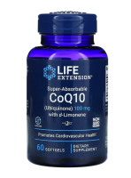 Супер-абсорбируемый CoQ10 (убихинон) с d-лимоненом CoQ10100 mg, Life Extension, 60 гелевых капсул