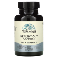Капсулы для здоровья кишечника с витамином Д (Healthy Gut Capsules with Vitamin D), Terra Origin, 60 капсул