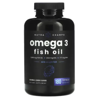 Рыбий жир с омега-3 (Omega-3 fish oil) 1200 мг, со вкусом лимона, NutraChamps, 180 мягких таблеток