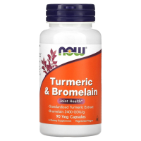 Куркума и бромелаин Нау Фудс (Turmeric & Bromelain Now Foods), 90 растительных капсул