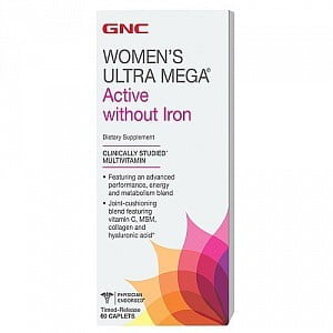 GNC women's ultra mega active without iron and iodine - витамины без железа и йода для активных женщин