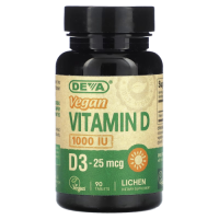 Веганский Витамин Д (Vegan Vitamin D) 1000 МЕ, DEVA, 90 таблеток