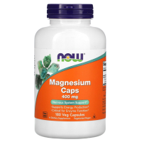 Магний Оксид, Цитрат, Аспартат (Magnesium Caps) 400 мг, Now Foods, 180 вегетарианских капсул