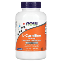 L-Карнитин (L-Carnitine) 500 мг, Now Foods, 180 вегетарианских капсул