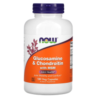 Глюкозамин с хондроитином с МСМ Нау Фудс (  Glucosamine chondroitin with MSM Now Foods), 180 капсул