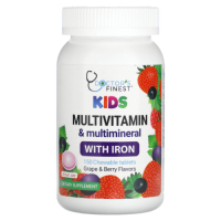 Мультивитамины и Мультиминералы для детей с железом, виноградом и ягодами (Multivitamin & Multimineral with Iron), Doctor's Finest, 150 жевательных таблеток