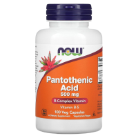 Пантотеновая кислота Нау Фудс (Pantothenic Acid Now Foods), 500 мг, 100 капсул