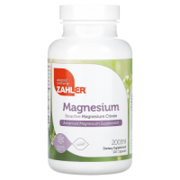 Магний, биоактивный цитрат магния (Magnesium, Bioactive Magnesium Citrate) 200 мг, Zahler, 120 капсул