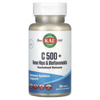 Витамин C 500 + плоды шиповника и биофлавоноиды (Vitamin С 500 + Rose Hips & Bioflavonoids), KAL, 100 таблеток