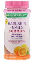 Hair, Skin, Nails Nature's Bounty (Оптимальное решение для волос, кожи и ногтей Натурес Баунти), 80 жевательных конфет