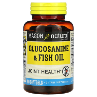 Глюкозамин и рыбий жир (Glucosamine & Fish Oil), Mason Natural, 90 гелевых капсул