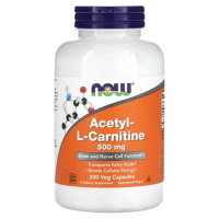 Ацетил L-Carnitine 500 мг Now Foods,  200 вегетарианских капсул