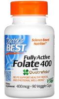 Фолиевая кислота с витамином С Доктор’с Бест (Fully Active Folate Doctor’s Best), 400 мкг, 90 вегетарианских капсул