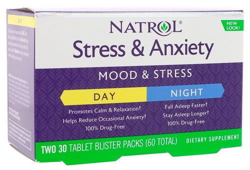 Stress & Anxiety Day-Night Natrol (Натрол), 30+30 таблеток