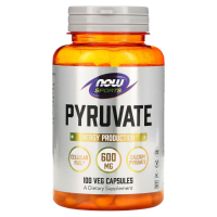 Пируват (Pyruvate) 600 мг, Now Foods, 100 вегетарианских капсул