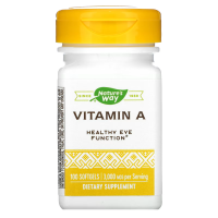 Витамин А (Vitamin A), 10,000 МЕ, Natures Way, 100 гелевых капсул