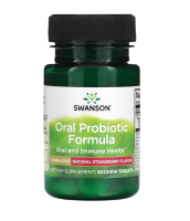 Пробиотическая формула для перорального применения (Oral Probiotic Formula) натуральная клубника, 3 млрд КОЕ, Swanson, 30 жевательных таблеток