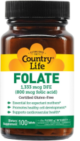 Фолиевая кислота (Folic Acid 800 mcg) Country Life 100 таблеток