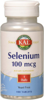 Селен (Selenium), 100 мкг, KAL, 100 таблеток