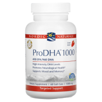 Добавка с аминокислотами (ProDHA 1000) с клубничным вкусом, 1000 мг, Nordic Naturals, 60 гелевых капсул
