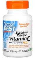 Витамин С длительного высвобождения Доктор’с Бест (Sustained Release Vitamin C with PureWay-C Doctor’s Best), 500 мг, 60 таблеток