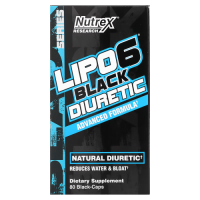 ЛИПО-6 Черный, Мочегонное средство (LIPO-6 Black Diuretic), Nutrex Research, 80 черных капсул