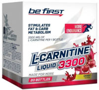 L-карнитин (L-carnitine) 3300 мг, со вкусом вишня, Be First, 20 ампул по 25 мл