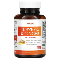 Куркума и Имбирь с Биоперином (Turmeric & Ginger with Bioperine), Healths Harmony, 90 капсул