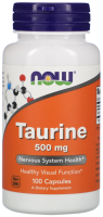 Таурин (Taurine), 500 мг, 100 капсул