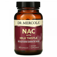 NAC с пищевой добавкой расторопши (NAC with Milk Thistle), Dr. Mercola, 60 капсул
