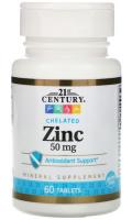 Zinc, Chelated 21st Century (Цинк Хелат), 60 таблеток