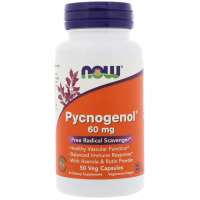 Пикногенол (Pycnogenol) 60 мг, Now Foods, 50 вегетарианских капсул