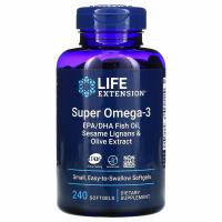 Супер Омега-3 (Super Omega-3) Life Extension, 240 гелевых капсул