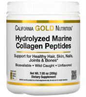Гидролизованные пептиды морского коллагена без добавок California Gold Nutrition, 200 г