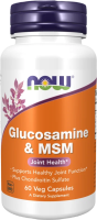 Глюкозамин и МСМ  Нау Фудс(Glucosamine & MSM NOW Foods),, 60 вегетарианских капсул