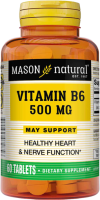 Витамин В6 (Vitamin B6) 500 мг, Mason Natural, 60 таблеток