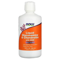 Жидкий глюкозамин и хондроитин с MSM (Liquid Glucosamine & Chondroitin with MSM) цитрусовый вкус, Now Foods, 946 мл