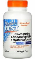 Глюкозамин, хондроитин и МСМ с гиалуроновой кислотой Доктор’с Бест (Glucosamine, Chondroitin, MSM Plus Hyaluronic Acid Doctor’s Best), 150 вегетарианских капсул