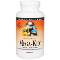 Мега-Кид, Жевательные мультивитамины, натуральный ягодный вкус (Mega-Kid, Chewable Multi-Vitamin, Natural Berry Flavors), Source Naturals, 60 вафель