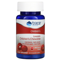 Комплексные детские жевательные таблетки (Complete Children's Chewable) дикая вишня, Trace Minerals, 60 жевательных пластинок