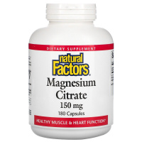 Цитрат магния (Magnesium Citrate) 150 мг, Natural Factors, 180 капсул