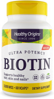 Биотин (Biotin) 10,000 мкг, Healthy Origins, 60 вегетарианских капсул