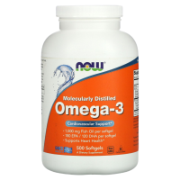 Омега-3, Нау Фудс очищенная на молекулярном уровне, 500 капсул (Omega-3, Now Foods Molecularly Purified, 500 Capsules)