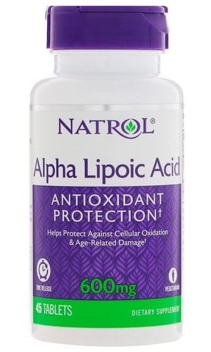 Alpha Lipoic Acid Natrol (Натрол), 600 мг, 45 таблеток