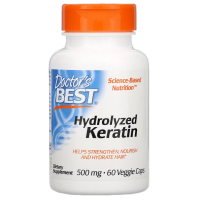 Гидролизованный кератин (Hydrolyzed Keratin), 500 мг, Doctor’s Best, 60 вегетарианских капсул