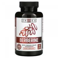 Berberine with Oregon Grape 500 mg Zhou Nutrition, 60 вегетарианских капсул